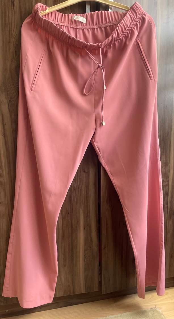 Pembe Kadın Uzun Kumaş Pantolon - Görsel 3