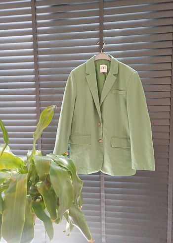 Zara Acik Yesil Minimal Blazer Ceket