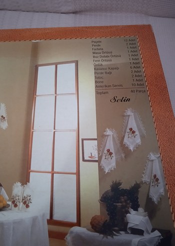 Nakışlı Beyaz Masa Örtüsü - Görsel 4