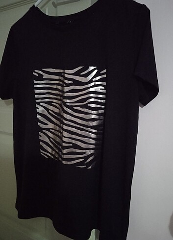 Baskılı bisiklet yaka bayan tişört  - Görsel 2