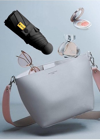 Pembe Kadın Katlanabilir Şemsiye ve Kılıfı - Görsel 6