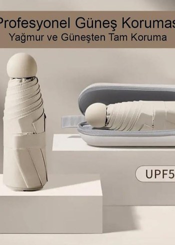 Pembe Kadın Katlanabilir Şemsiye ve Kılıfı - Görsel 12