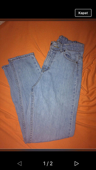 açık mavi mom jean