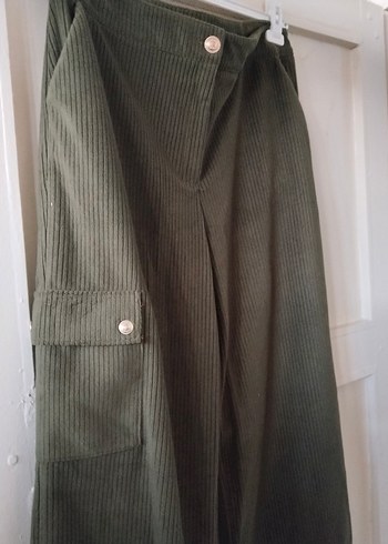 Geniş paça pantolon, kadife - Görsel 3