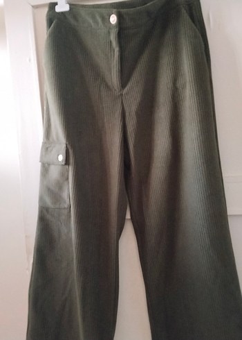 Geniş paça pantolon, kadife - Görsel 2