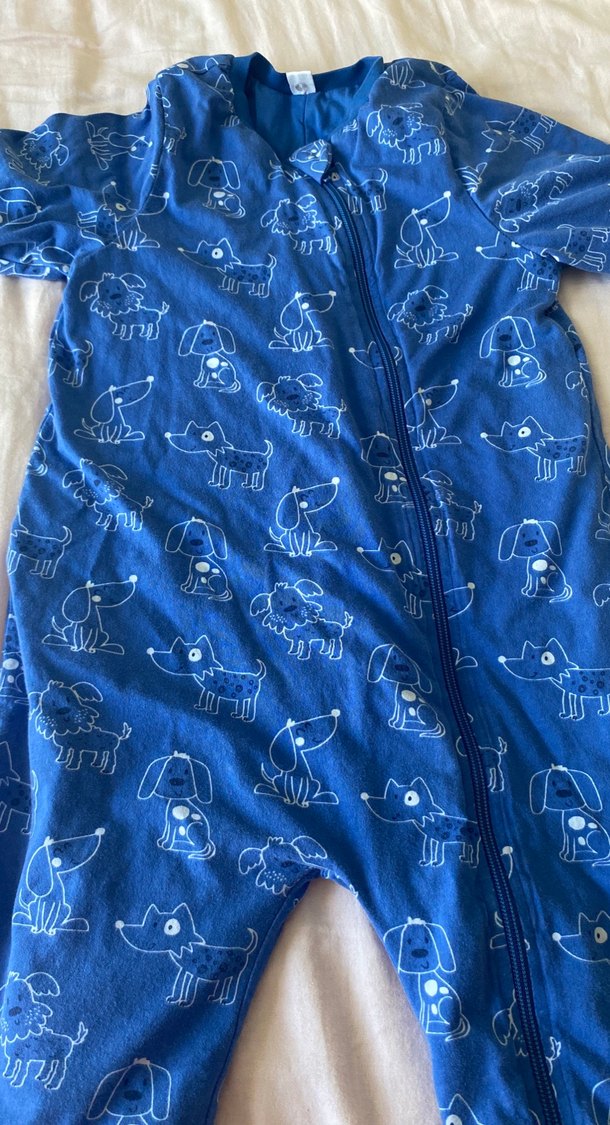 Köpek Desenli Koyu Mavi Bebek Tulum - Görsel 4