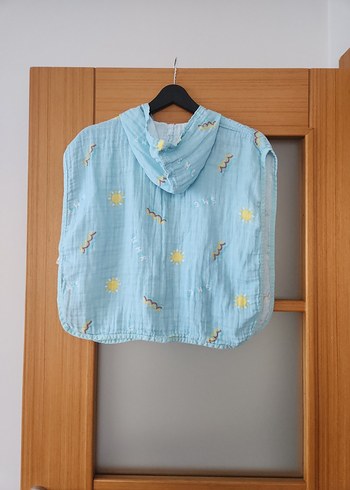 Mavi Bağlama Desenli Kolsuz Panço - Görsel 2