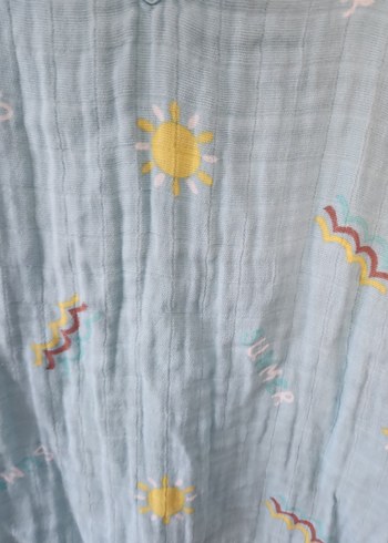 Mavi Bağlama Desenli Kolsuz Panço - Görsel 5