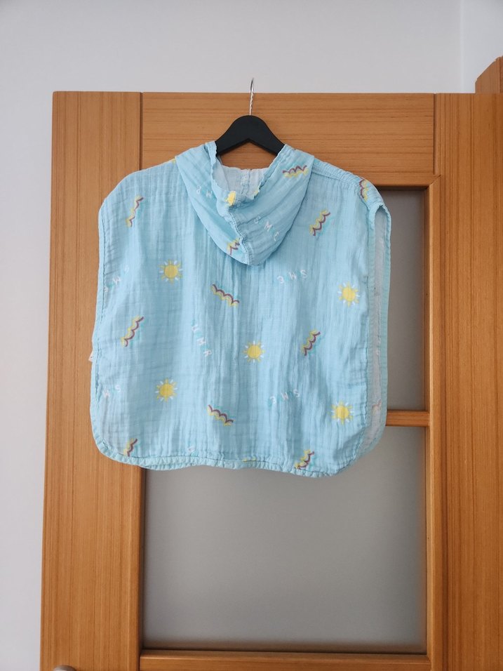 Mavi Bağlama Desenli Kolsuz Panço - Görsel 2