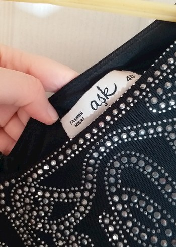 İnce İşlemeli Siyah Uzun Abiye Elbise - Görsel 5