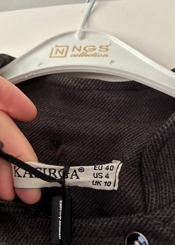 Kürk Detaylı Uzun Gri Kadın Kaban - Görsel 4