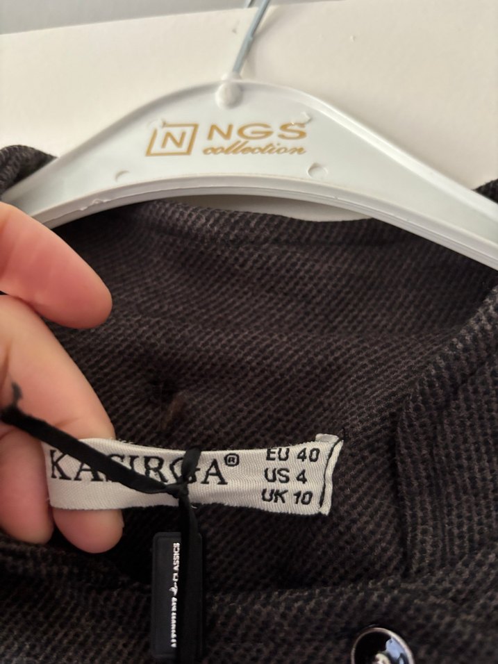 Kürk Detaylı Uzun Gri Kadın Kaban - Görsel 4