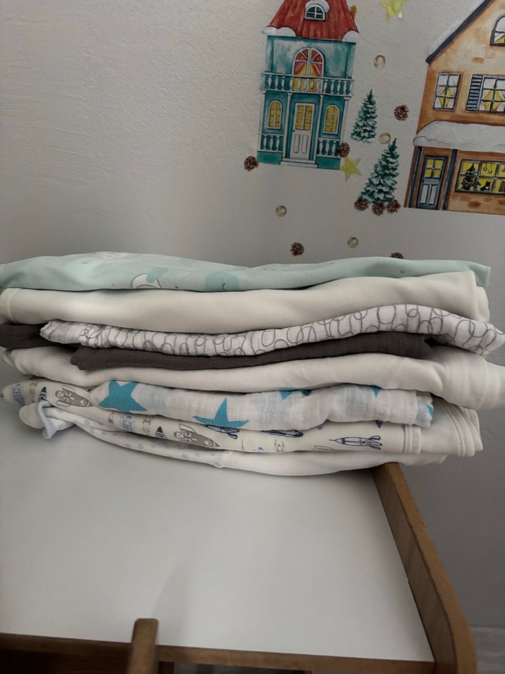 Gri Keten Çocuk Uyku Örtüsü - Görsel 2