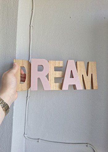 Pembe Pastel Ahşap DREAM Dekoru - Görsel 6