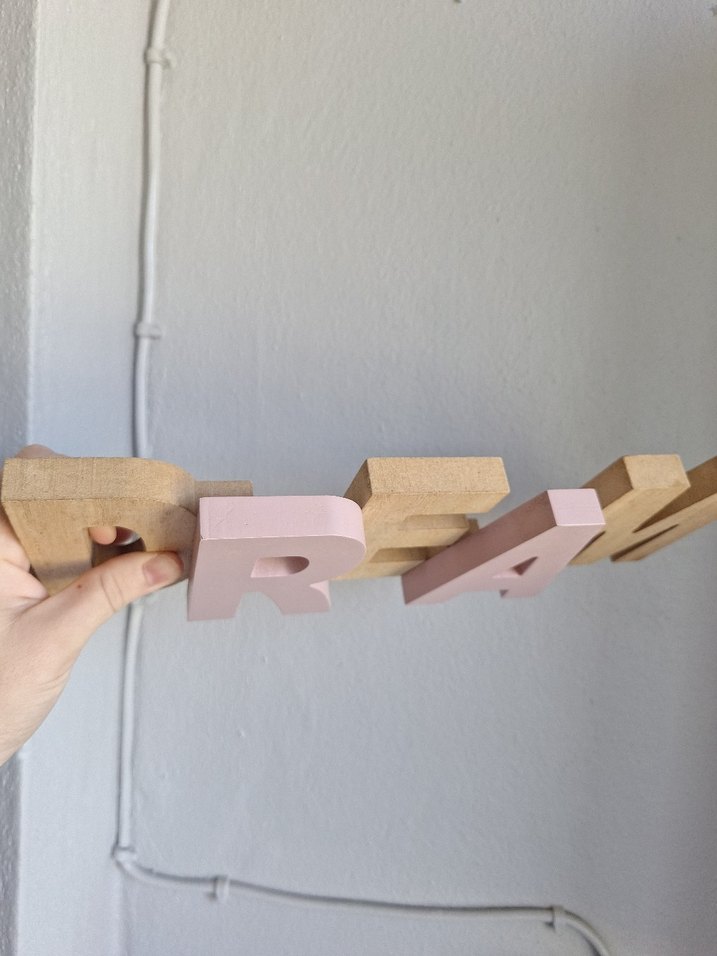 Pembe Pastel Ahşap DREAM Dekoru - Görsel 3