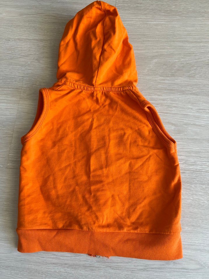 Kapüşonlu Turuncu Erkek Çocuk Yelek - Görsel 3