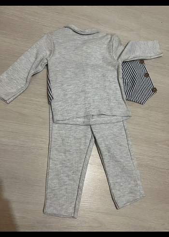 Gri Erkek Bebek Pamuklu Takım - Görsel 4