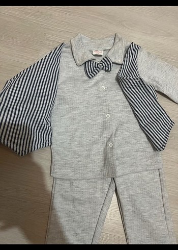 Gri Erkek Bebek Pamuklu Takım - Görsel 2