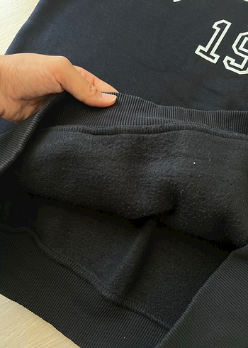 Lacivert Kapüşonlu Baskılı Sweatshirt - Görsel 3