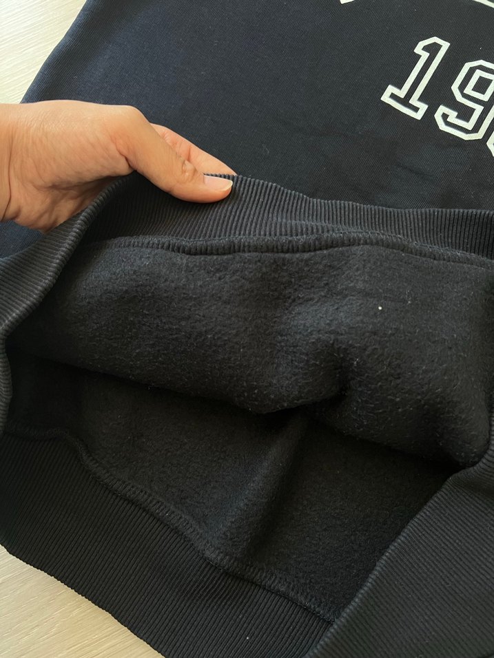 Lacivert Kapüşonlu Baskılı Sweatshirt - Görsel 3