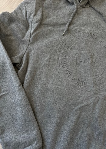 Gri Kapüşonlu Sweatshirt - Görsel 2