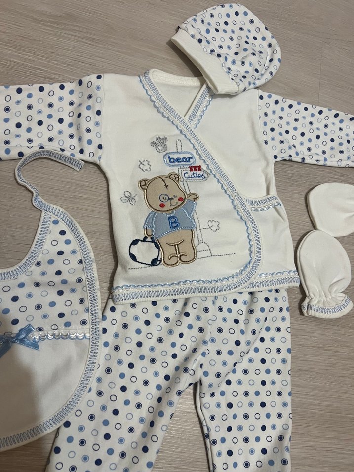 Bebek Erkek Beyaz Nakışlı Hastane çıkışı - Görsel 2