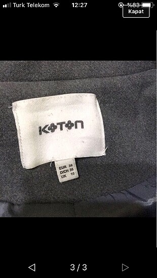 Koton Koton gri kaban
