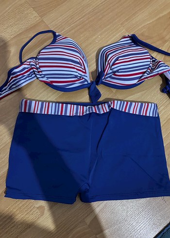 Trendyol & Milla Kadın Lacivert Çizgili Mini Bikini Takımı