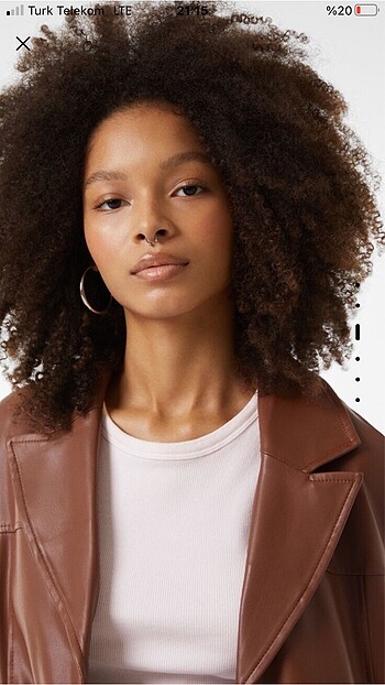 m Beden Bershka uzun deri ceket