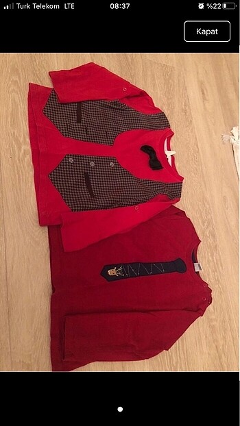 24-36 Ay Beden gri Renk 2 kazak2tshirt