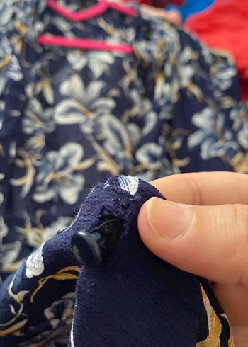 xxl Beden mavi Renk Mavi Çiçek Desenli V Yaka Hamile Bluzu