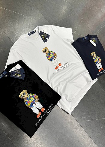 Siyah Polo Bear Baskılı Erkek Tişört - Görsel 2