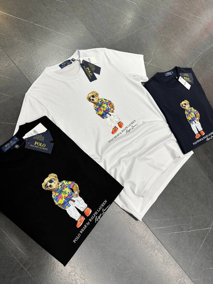 Siyah Polo Bear Baskılı Erkek Tişört - Görsel 2