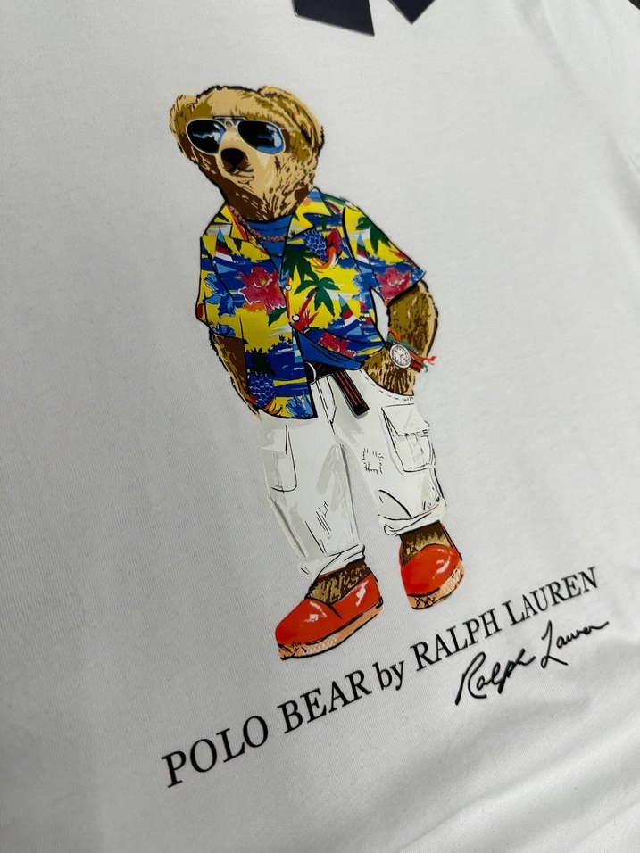 Siyah Polo Bear Baskılı Erkek Tişört - Görsel 3
