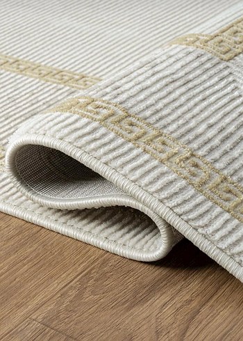 Modern Klasik Beyaz Yılan Desenli Halı - Görsel 3