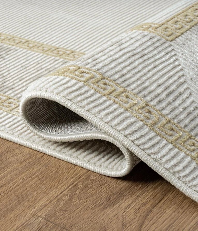 Modern Klasik Beyaz Yılan Desenli Halı - Görsel 3