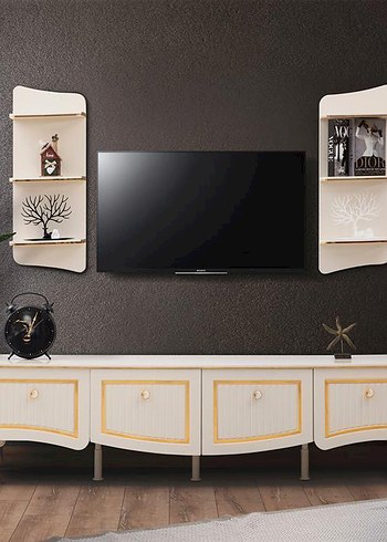Gold ve bej avangarde TV Ünitesi - Görsel 4