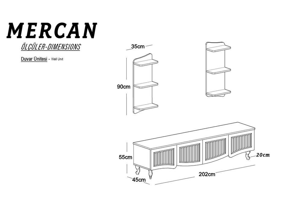Gold ve bej avangarde TV Ünitesi - Görsel 2