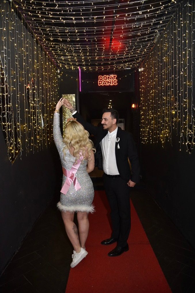 Gri Mini Payetli Düğün Elbisesi - Görsel 2