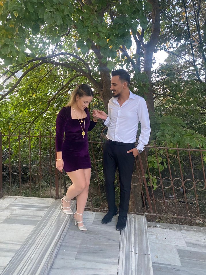 Mor simli uzun kollu mini elbise - Görsel 2