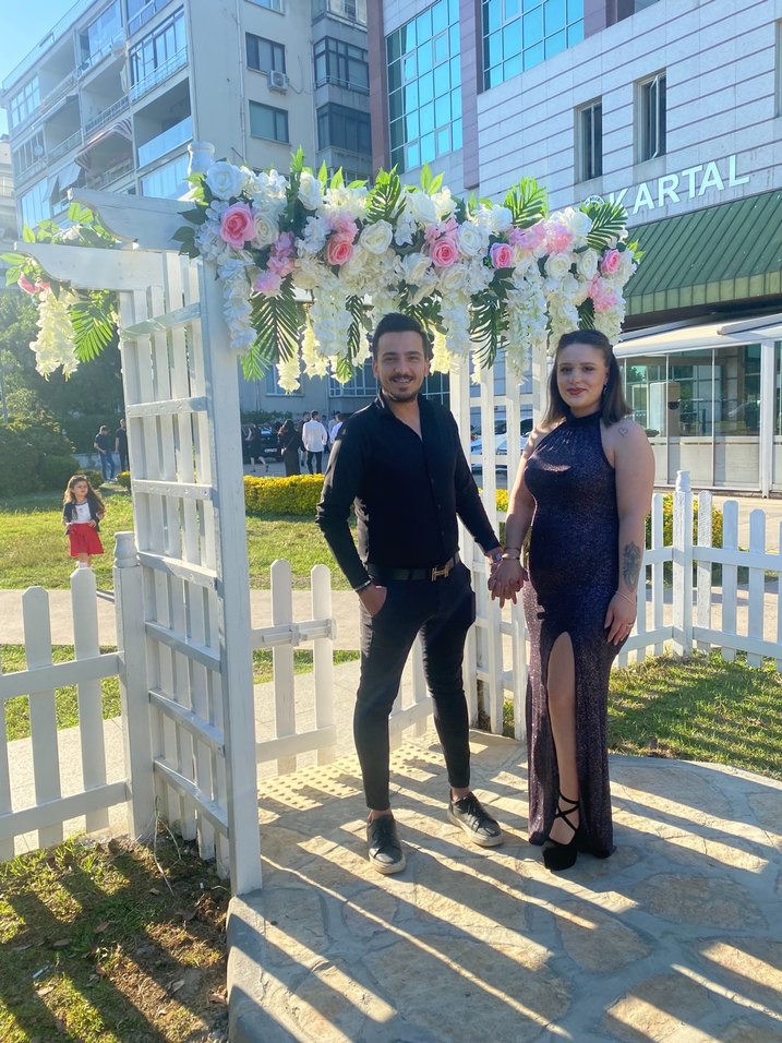 Mor Parlak Bantlı Uzun Abiye Elbise - Görsel 3