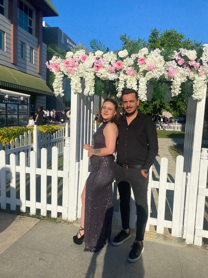 Mor Parlak Bantlı Uzun Abiye Elbise - Görsel 2