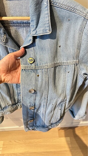xs Beden Mavi jeans kot ceket
