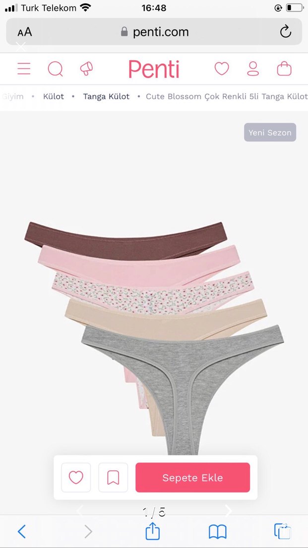 Penti Çok Renkli 5'li Tanga Külot Seti - Görsel 2