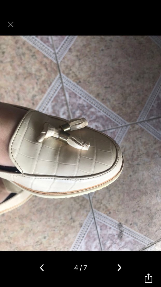 Bej Kroko Desenli Tokalı Kadın Loafer - Görsel 3