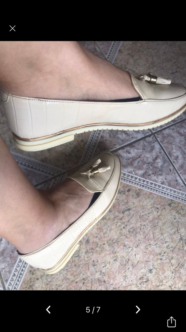 Bej Kroko Desenli Tokalı Kadın Loafer - Görsel 2