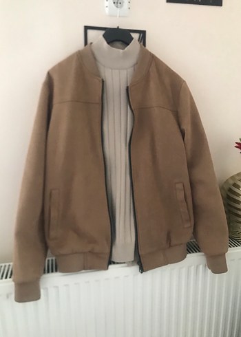 Slim Fit Kahverengi Süet Bomber Mont - Görsel 6