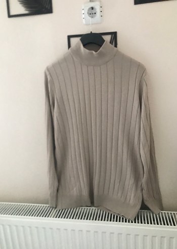 Bej Boğazlı Triko Kazak - Görsel 2