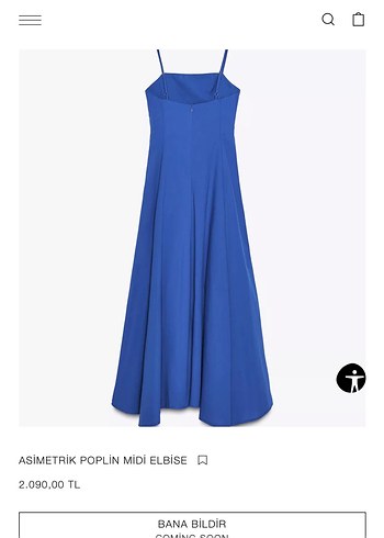 xs Beden mavi Renk Zara etiketli elbise