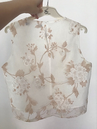 Zara Beyaz çiçekli şık bluz